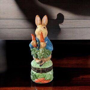Vtg FW & Co Peter Rabbit Ltd Ed 10000 Hinged Trinket Box MCF Easter 1998 Carrots